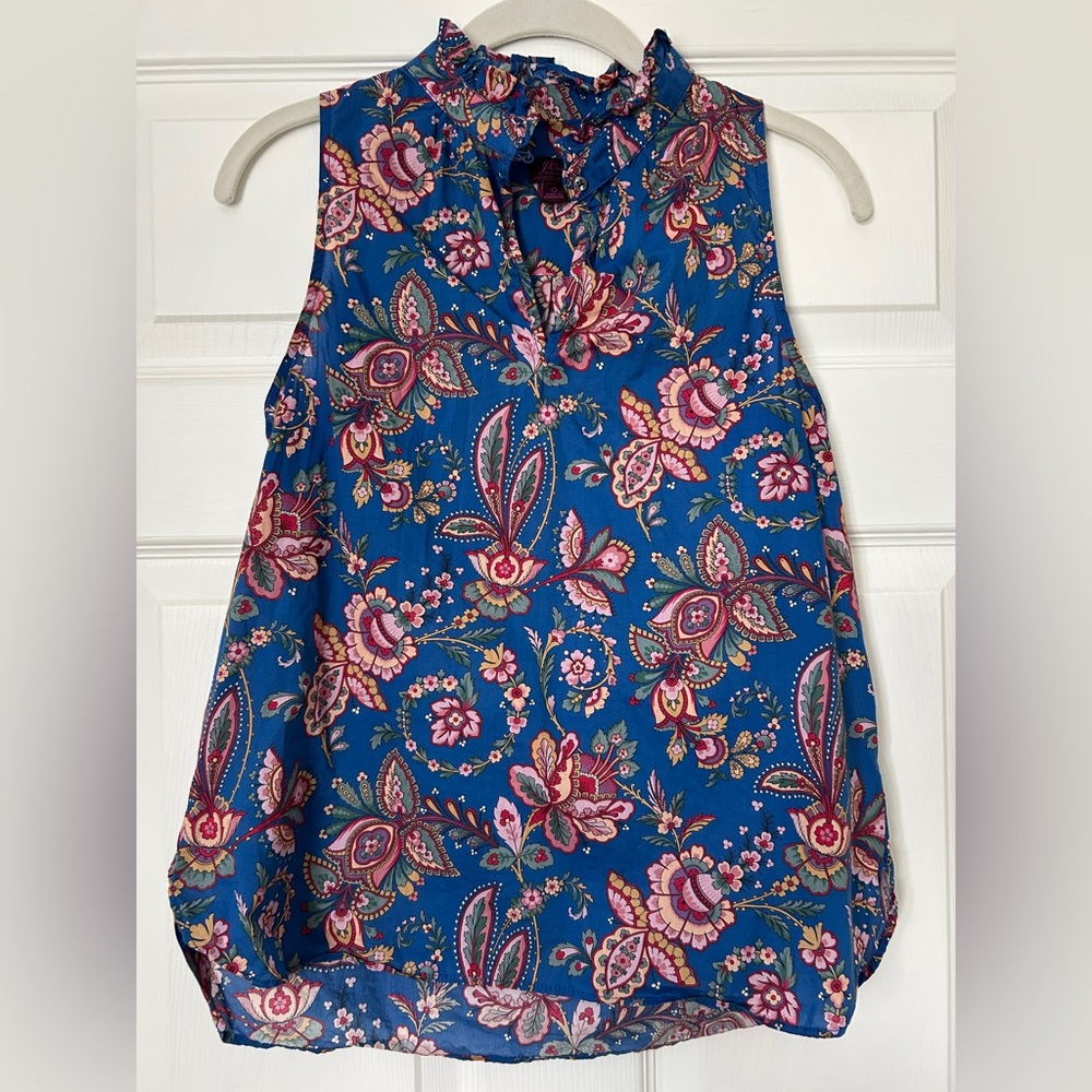 J. Crew Liberty London Sleeveless Floral Blouse
